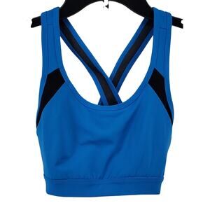 Tek Gear Womens Small Cross Back Medium Support Sports Bra Beyond Blue‎ New
